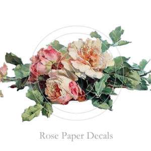 Decal Shabby Vintage Style Pink Cottage Rose Decals  
