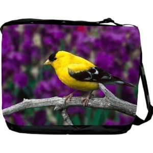 : Rikki KnightTM Yellow Parrot on Purple Design Messenger Bag   Book 
