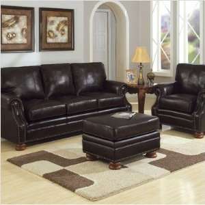   Leather Sofa and Chair Set (3 Pieces) Leather Bark