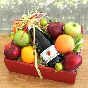 Organic Fruit & Sparkling Cider Gift Basket  Grocery 