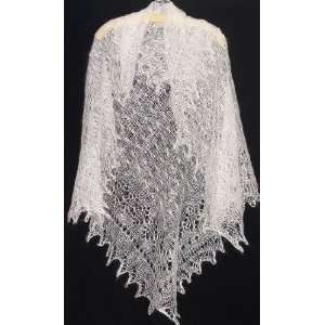  Russian Lace Knitted Shawl WHITE (#2019) 