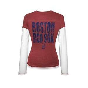  Boston Red Sox Womens Triblend Double Layer T Shirt by 