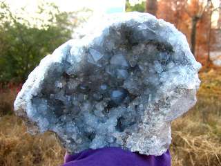 Huge Sky Blue Celestite Geode Cluster Sparkling Crystal  