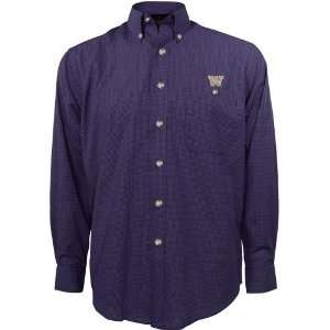   Huskies Purple Matrix Long Sleeve Dress Shirt: Sports & Outdoors