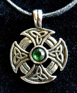 Celtic Knot Round Cross Triquetra Necklace 14 Colors  