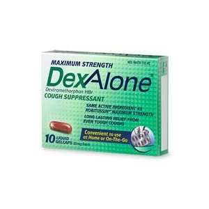 DexAlone Maximum Strength Cough Suppressant, Liquid Gelcaps (10 