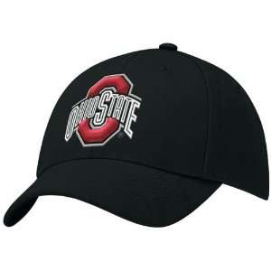  Nike Ohio State Buckeyes Black Swoosh Flex Fit Hat: Sports 