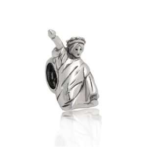  Sterling Silver Statue of Liberty Bead USA Charm Fits Pandora Jewelry