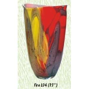  Fire Vase Hand Blown Modern Glass Vase: Home & Kitchen