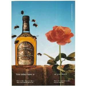  1996 Chivas Regal Bottle Bees Rose You Either Have It or 