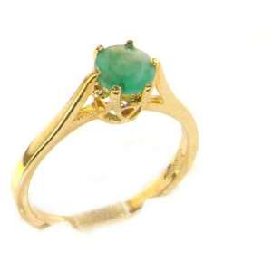 Luxury 9K Yellow Gold Womens English Made Emerald Solitaire 0.75ct 3 