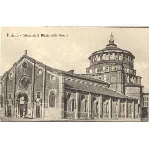 1910 Vintage Postcard Chiesa di Santa Maria delle Grazie Milan Italy