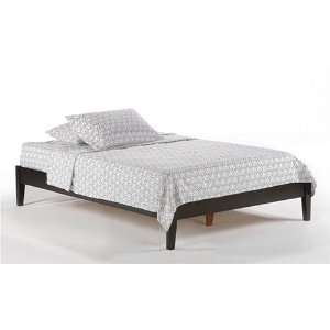  Basic Platform Bed Frame Twin Size Dark Chocolate Finish 