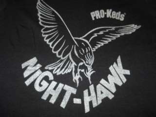 vintage 70S PRO KEDS NIGHTHAWKS BLACK SOFT t shirt S  