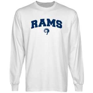  NCAA Rhode Island Rams White Logo Arch Long Sleeve T shirt 