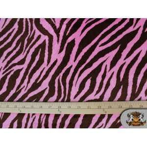 Minky Cuddle Animal Print   Zebra Dark Brown Pink / 60 / Sold By the 