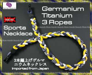 Chikara Yellow DarkBlue White Titanium Energy Necklace  