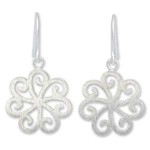  Sterling silver flower earrings, Snow Blossom Jewelry