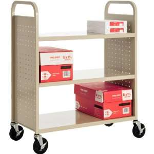  Flat Shelf Book Truck   37W x 18D x 47 1/2H: Furniture 