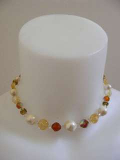 VTG CHUNKY Pearls Glass Bead CHOKER Necklace LAGUNA  