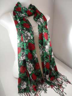 GRN DAY OF THE DEAD SKULL ROSES SCARF & ED HARDY TAT  