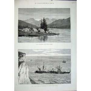  1881 Camp River Skeena British Columbia Flamingo Ship 
