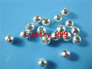 Free ship 500pcs silver plating Round Spacer Beads 4mm  