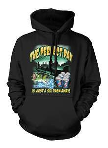 The Perfect Day Is Just A Six Pack Away Sweatshirt Hoodie Beer Fishing 