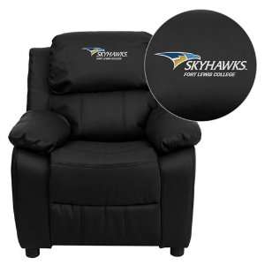Flash Furniture Fort Lewis College Skyhawks Embroidered Black Leather 