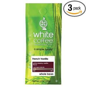 White Coffee French Vanilla (Whole Bean), 12 Ounce (Pack of 3):  