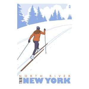  Cross Country Skier, North River, New York Giclee Poster 