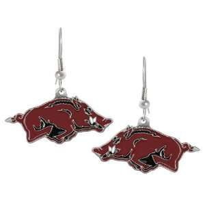  Silvertone NCAA Razorback Team Dangle Earrings: Jewelry
