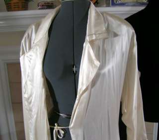   FAB SILK SATIN BRIDAL IVORY SILVER wearas Nightgown Peignoir Robe