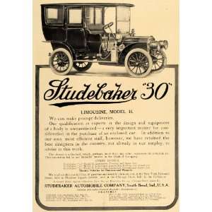  1907 Ad Limousine Model H Studebaker 30 Automobile Car 