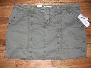NWT OLD NAVY WOMENS OLIVE GREEN HEAVY METAL SKIRT 0 8 12 $26.94  