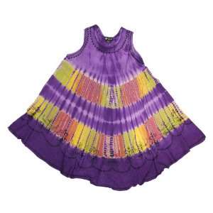  Tie Dye Purple Sundress / Swimsuit cover up Hand Made In 