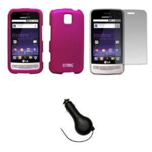  EMPIRE Hot Pink Rubberized Hard Case Cover + Screen 