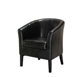  Linon Simon Black Leather Club Chair: Home & Kitchen