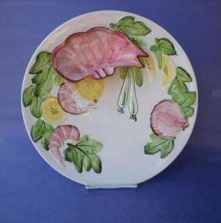 Shrimp Lemon White Pink Shell 13 7/8 Platter Serve Dip  