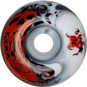   : ATM Skull Black & White Swirl Skateboard Wheels: Sports & Outdoors