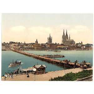    Pontoon bridge from Deutz,Cologne,the Rhine,Germany