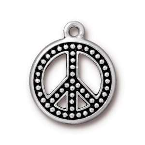   Plated Beaded Peace Sign Pendant Charm 23mm (1): Arts, Crafts & Sewing