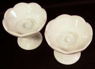 VINTAGE CANDLE HOLDERS INDIANA HARVEST MOLD 4  TALL  