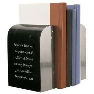  Personalized Black Marble Heavy Bookends
