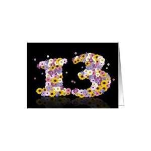  13th birthday with daisy flower numbers Card Toys & Games