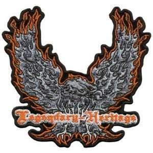   Heritage Flaming Upwing 12 x 11 BACK PATCH For Biker Motorcycle Vest