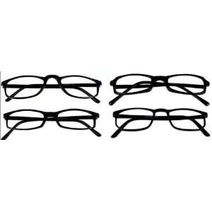 Reading Glasses Wholesale 4 Pair Black Plastic Reader Men Women 2.75 