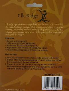 Elk Ridge Magnesium Flint Fire Starter 3 Pack  