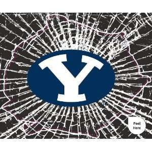 Brigham Young Cougars Shattered Auto Decal (12 x 10  inch)  