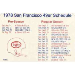    1978 San Francisco 49ers Pocket Schedule